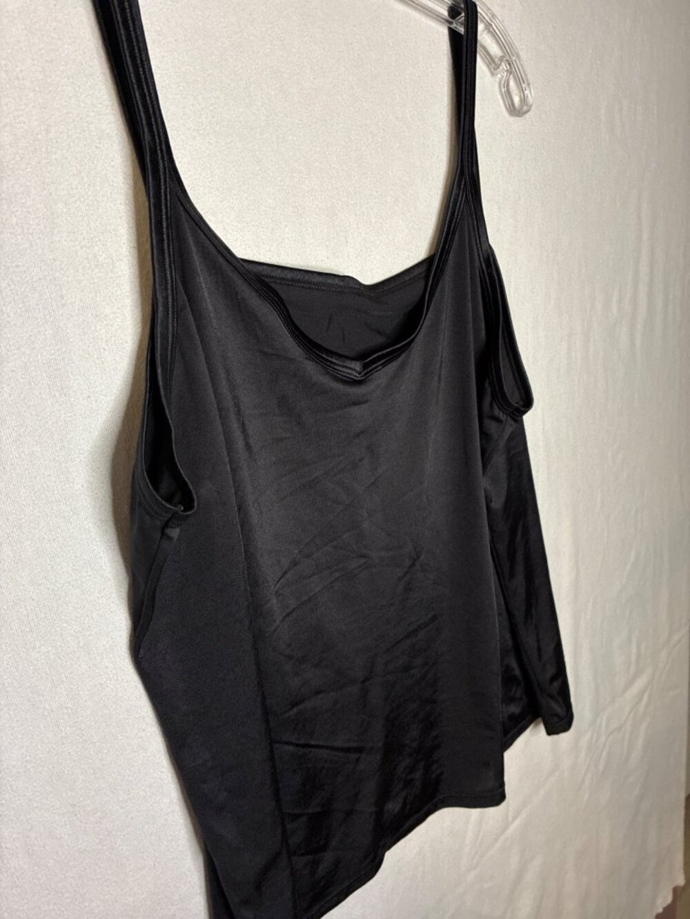 Vanity Fair Black Camisole Tank Top Size 40 XL Nylon Spandex Stretch Scoop Neck - Picture 2 of 5
